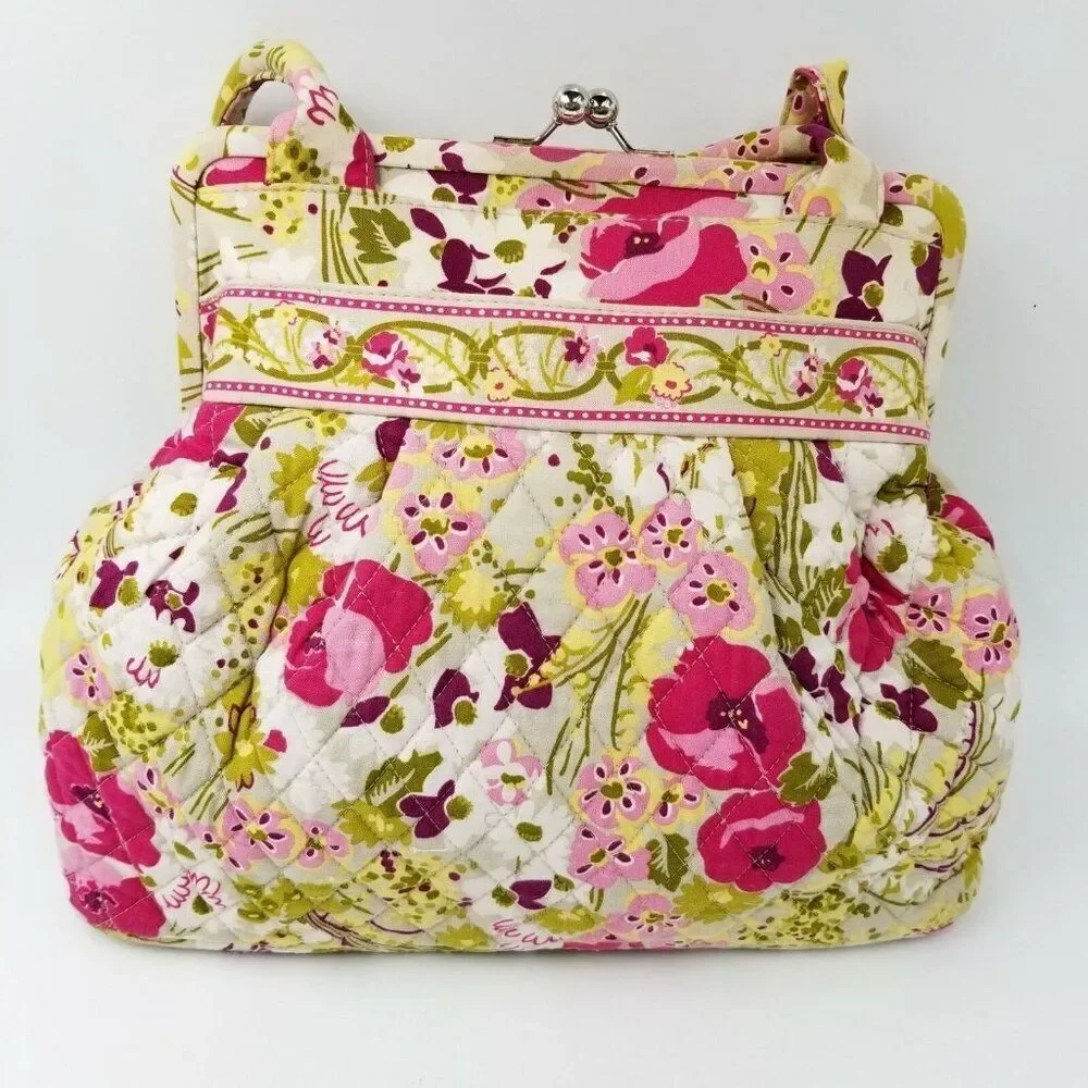 Vera Bradley Womens Pink Shoulder Bag Made Me Blush Alice Kisslock Pocketbook